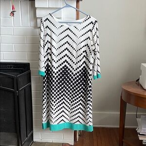 Studio One New York Women's Cream Dress with Black Polka Dots